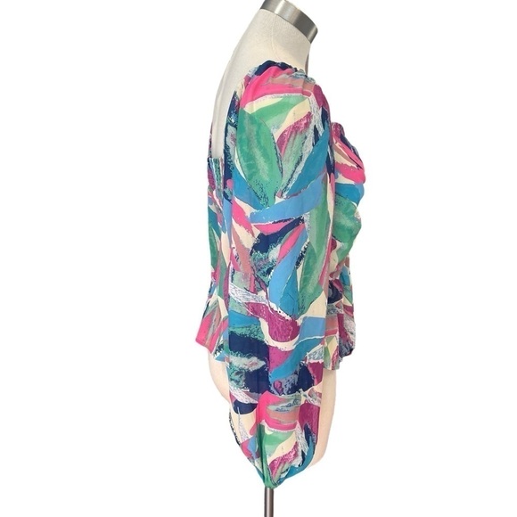 Flying Tomato Women Top Close To Me Floral Smocked Sweetheart Neckline Sz. L - Picture 5 of 11